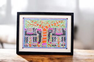 Madhubani Elephant A4 painting