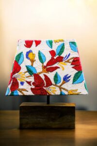 Katha Stitch Lamp Wooden Base – Rectangle