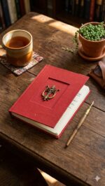 Handmade paper Diary with Metal icon