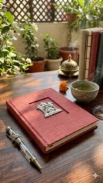 Handmade paper Diary with Metal icon