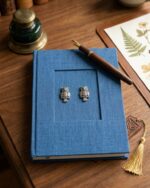 Handmade paper Diary with Metal icon