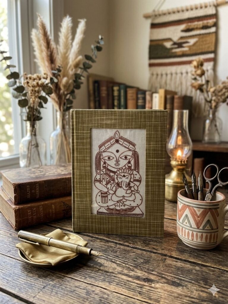 Handmade Paper Diary with Copper Wire Art
