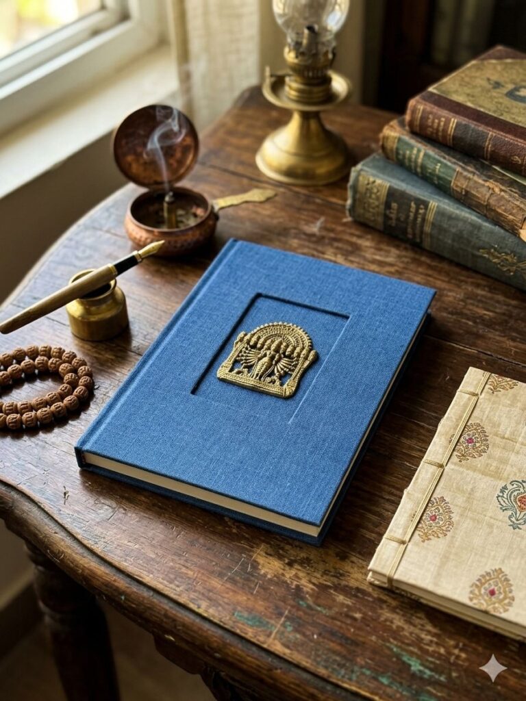 Handmade paper Diary with Metal icon