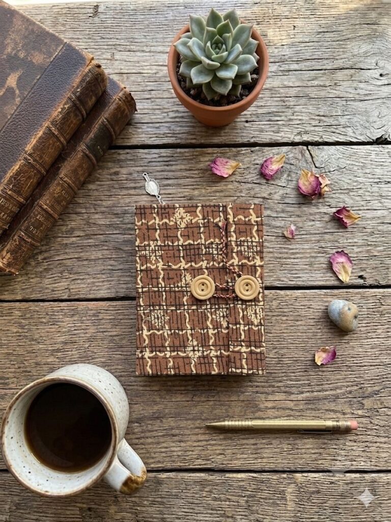 Natural Dye & Handmade Diary with Button