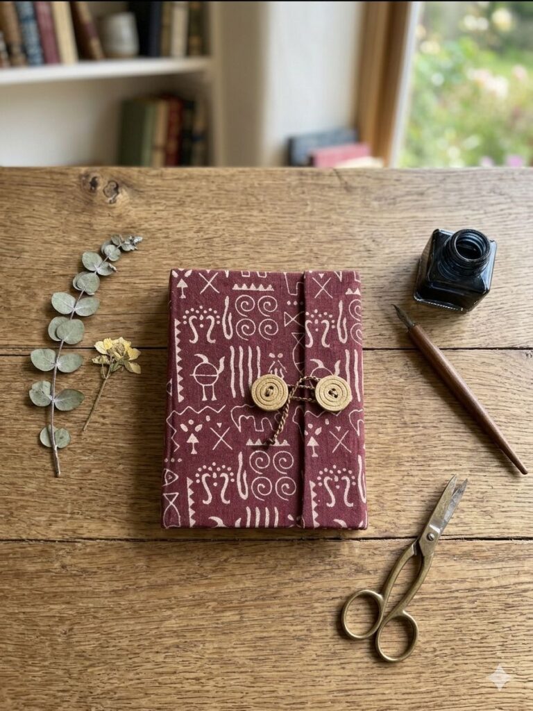 Natural Dye & Handmade Diary with Button