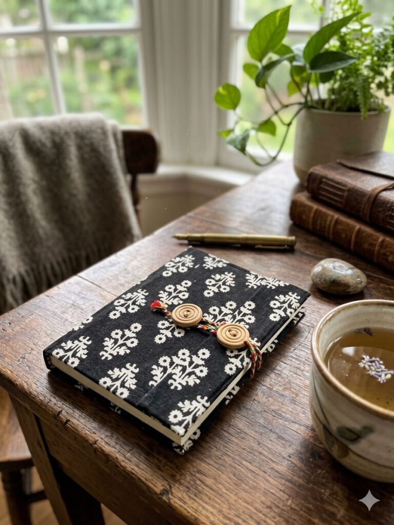 Natural Dye & Handmade Diary with Button