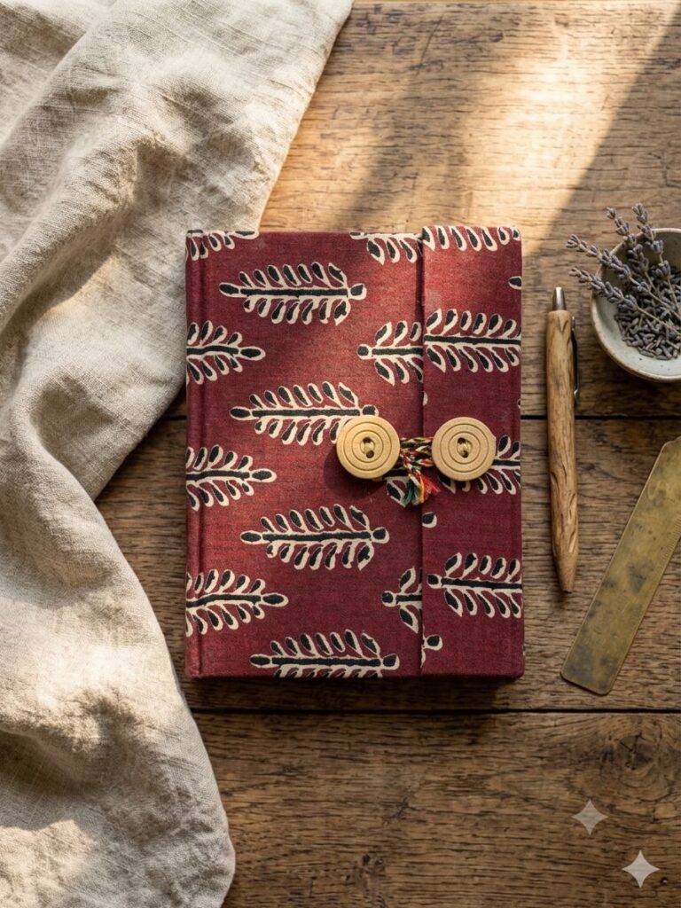 Natural Dye & Handmade Diary with Button