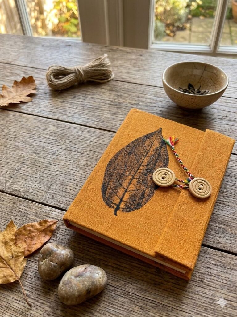 Natural Dye & Handmade Diary with Button