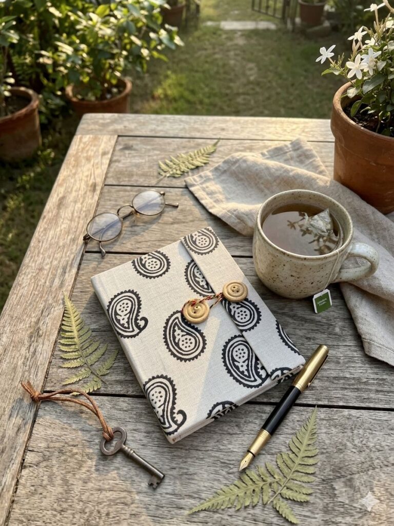 Natural Dye & Handmade Diary with Button