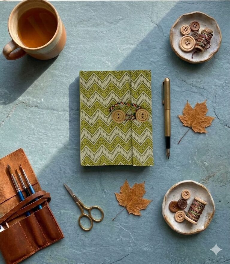 Natural Dye & Handmade Diary with Button