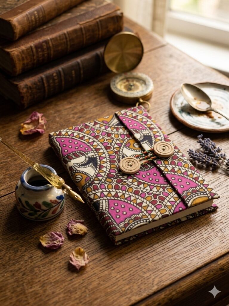 Natural Dye & Handmade Diary with Button