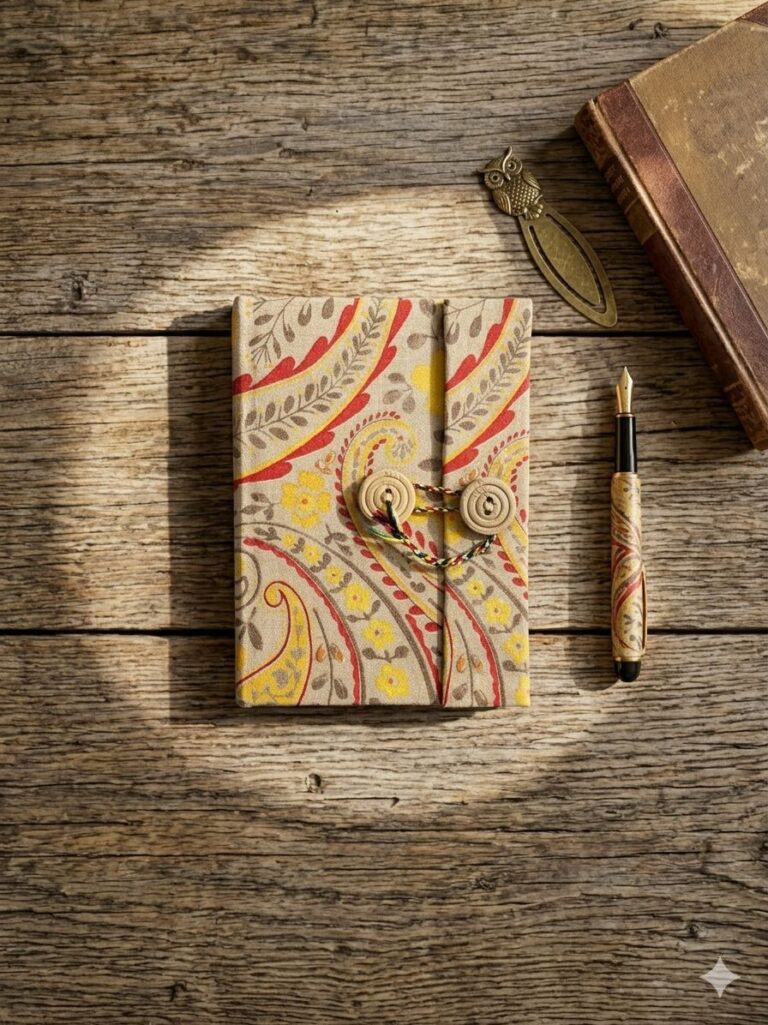 Natural Dye & Handmade Diary with Button