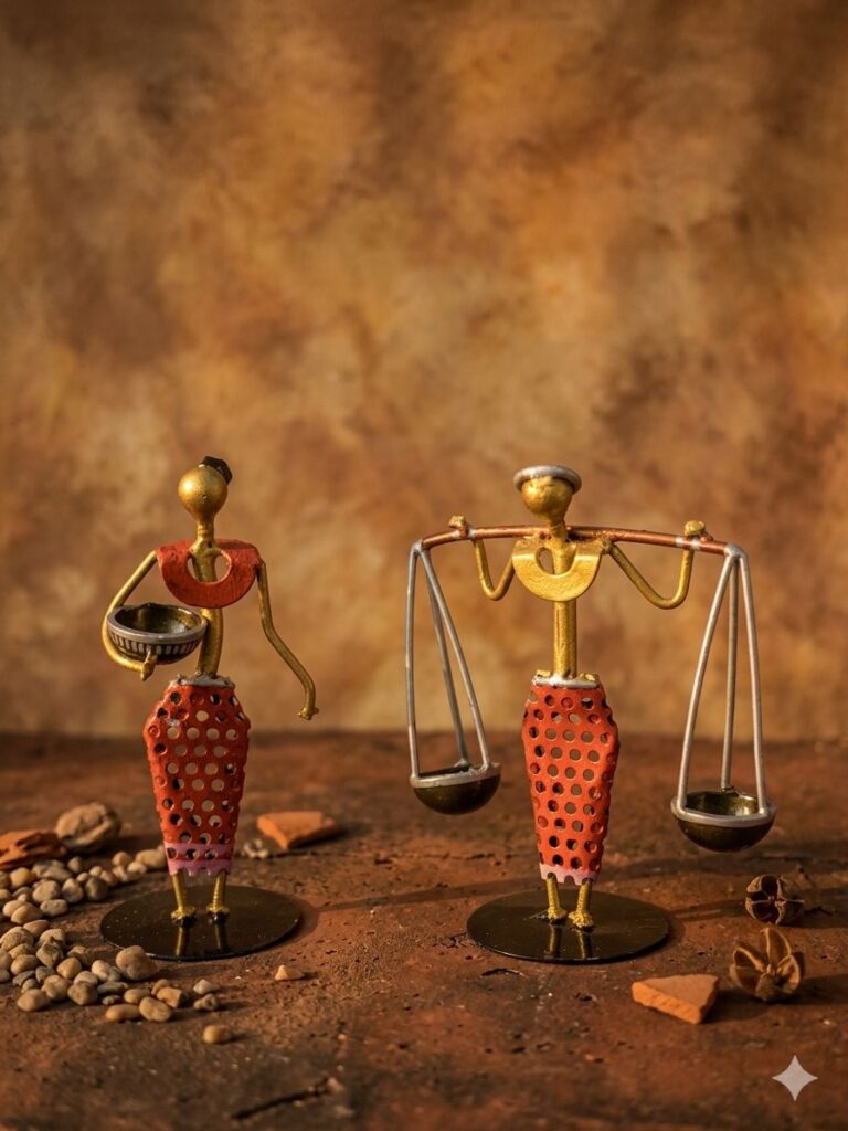 Scrap Metal Village Figures Set