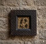 Wooden Framed Dhokra Art Plate Small