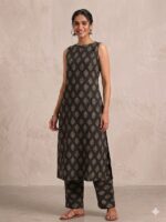 Cotton Halter Neck Palazzo Set (Black)