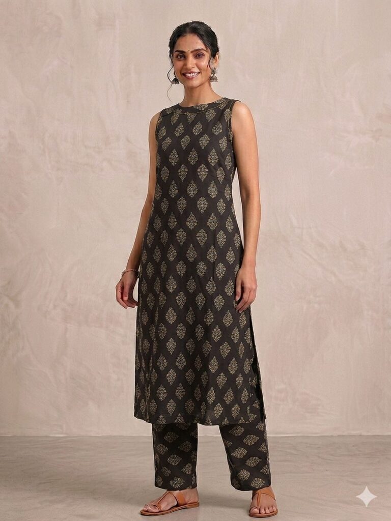 Cotton Halter Neck Palazzo Set (Black)