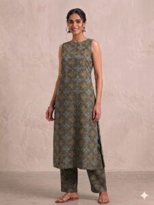 Cotton Halter Neck Palazzo Set (Green)