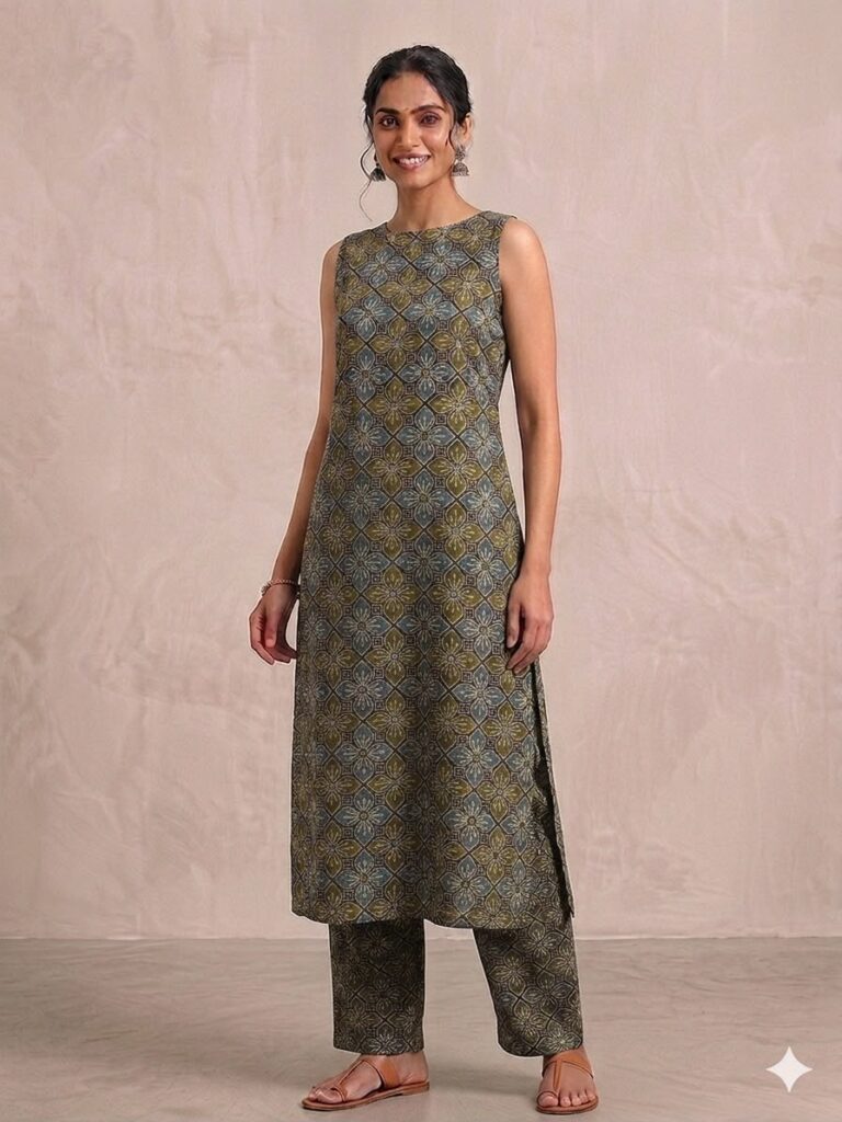 Cotton Halter Neck Palazzo Set (Green)