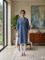 Natural Dye Long Kurta (Indigo)