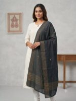 Katha Stitch Dupatta (Dark Olive Green)