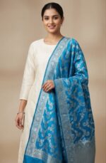 Benarasi Brocade Dupatta (Turquoise)
