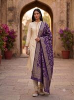Benarasi Brocade Dupatta (Violet)