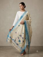 Khadi Hand painted Dupatta (Blue)