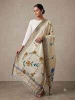 Khadi Hand painted Dupatta (Black)