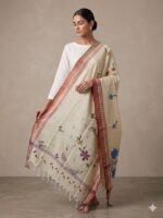 Khadi Hand painted Dupatta (Brown)