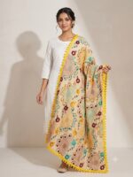 Wool Work Dupatta (Yellow)
