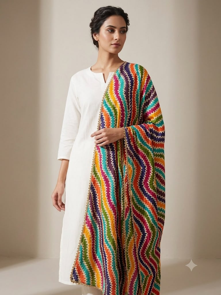 Leheriya Dupatta (Multicolour)