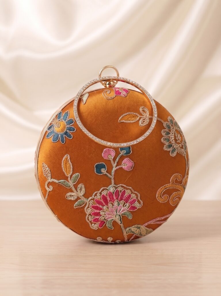 Women’s Bag – Round Clutch (Rust)