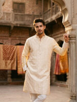 Benarasi Punjabi (Creme and Pink )