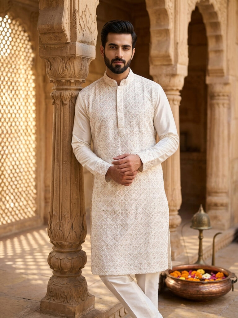 Benarasi Punjabi (White)